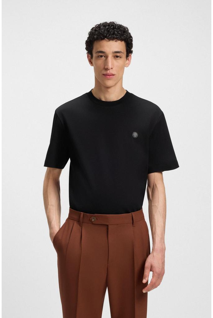 T-shirt BOSS Coupe Regular Coton avec Double B Noir Monogramme, Homme, XL,