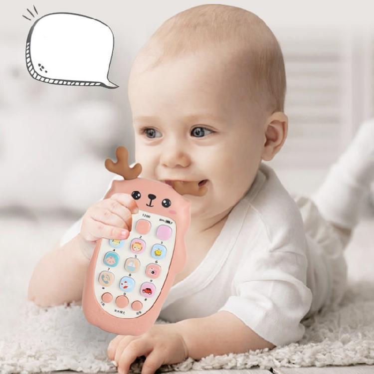 Educational Simulation Phone Toy For Kids USB Rechargeable Music Phone with Deer Shape Baby Early Learning Electric Toy