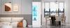 Armadio 60*40*180cm, Vetrina con Porta in Acrilico, Armadio di Stoccaggio Lucido con Illuminazione LED, 3 Ripiani in Vetro, Bianco