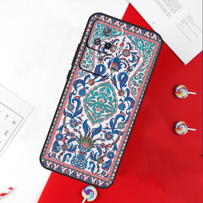 Ancient Floral Tiles Cover For Xiaomi 14T 11T 12T 13T Pro 13 14 15 Ultra POCO X7 Pro X3 X5 X6 F5 F6 M6 Pro Case