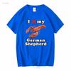 I Love My German Shepard T Shirt Funny Weird Lobster Silly Ironic vintage Washed streetwear Comfortable Soft Slightly homme