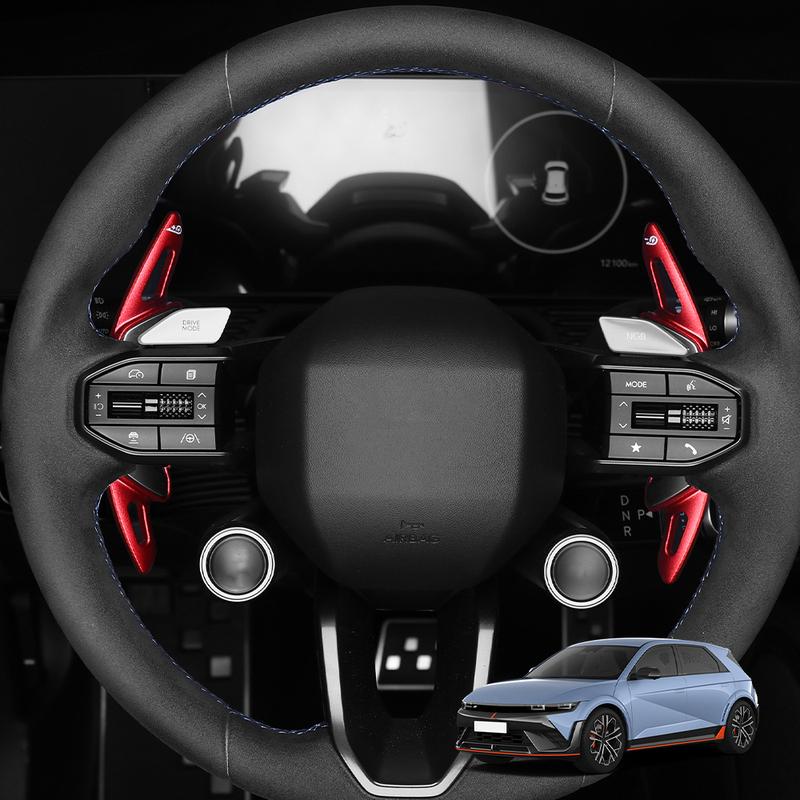 For Hyundai Ioniq 5 N Car Tuning Aluminum Alloy Real Carbon Fiber Steering Wheel Shifter Paddle Cover Trim Accessories