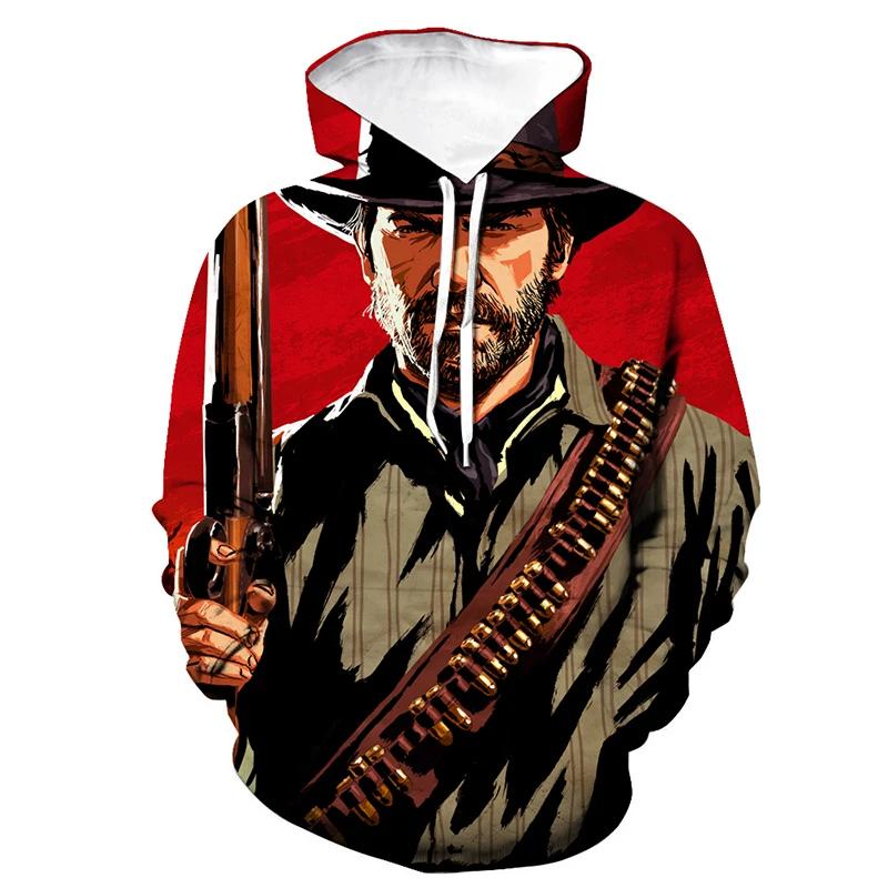 

Популярні ігрові толстовки Red Dead Redemption 3D Print Толстовка з капюшоном Чоловіки Жінки Мода Толстовка RDR2 Пуловер Унісекс Дитяче пальто 5XL