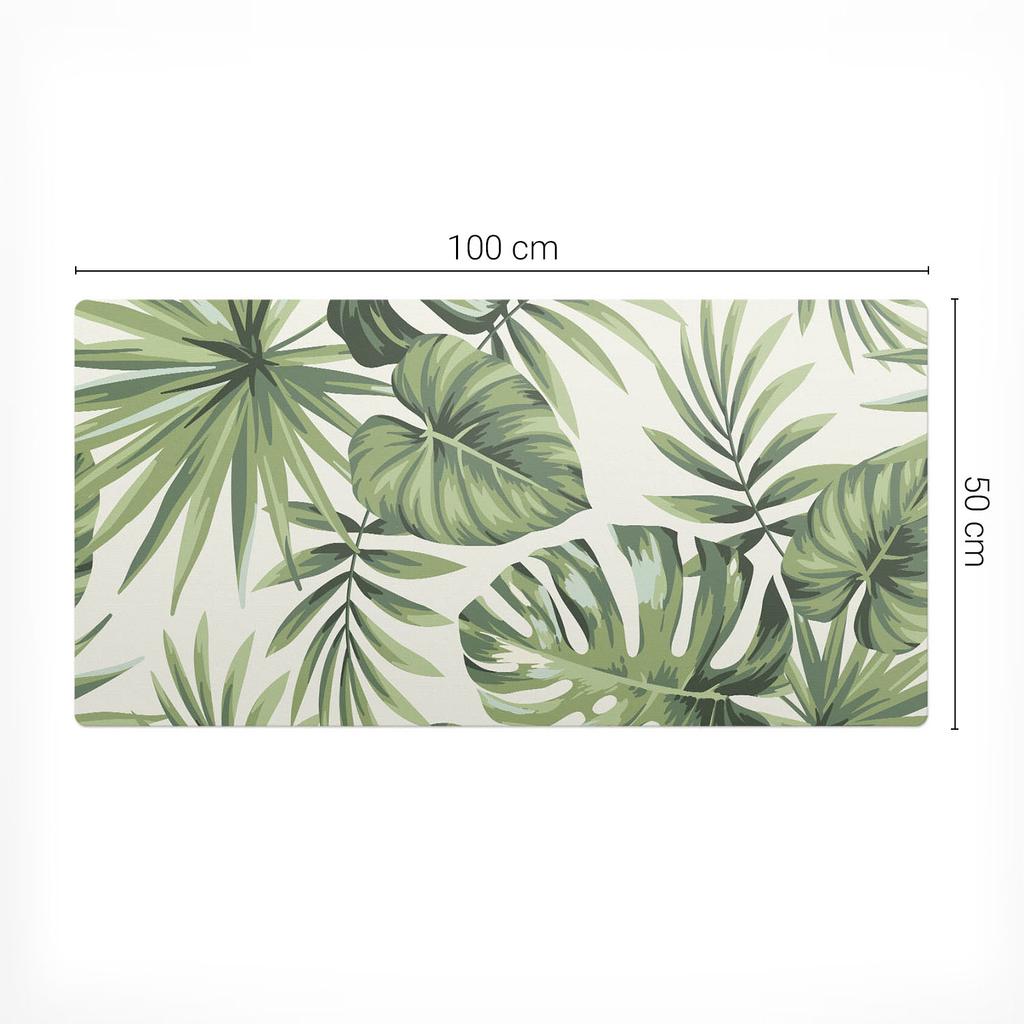 Podkładka Biurkowa Dla Grafików I Projektantów Liście Tropikalne 100X50 Cm