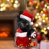 Adornos divertidos de gato negro, decoración navideña de gato lindo de 3,15 pulgadas de altura, adornos de Navidad, colgante de árbol de Navidad, adornos de copa de árbol