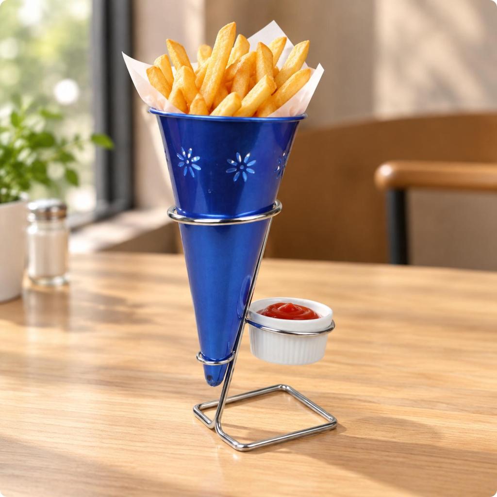 Freestanding Fry and Ice Cream Serving Cone Stable for Restaurants, Parties