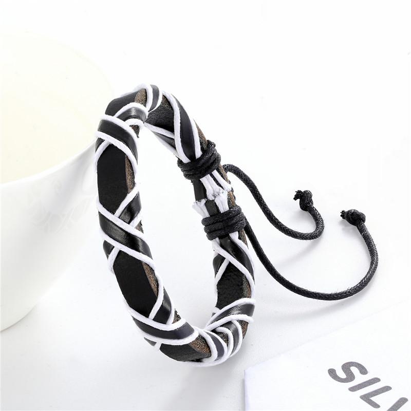Color Woven Leather Trend Bracelet, Simple Style Men And Women Couple Bracelet, Personalized Versatile Student Hand Rope