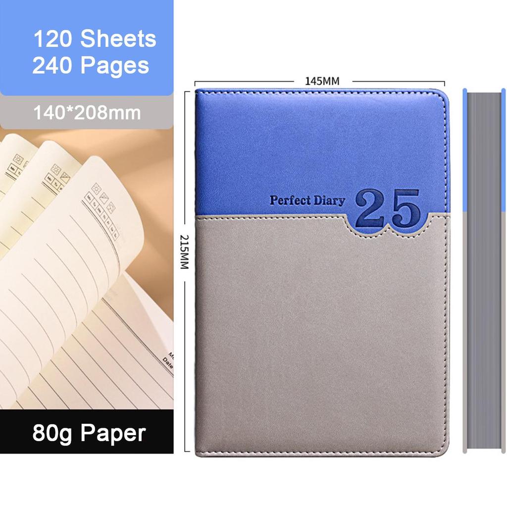 Notatnik biznesowy A5 ze skórzaną klamrą, dziennik spotkań roboczych, notatnik przedmiotowy ucznia, pogrubiony pamiętnik, liniowane strony, dziennik podróży