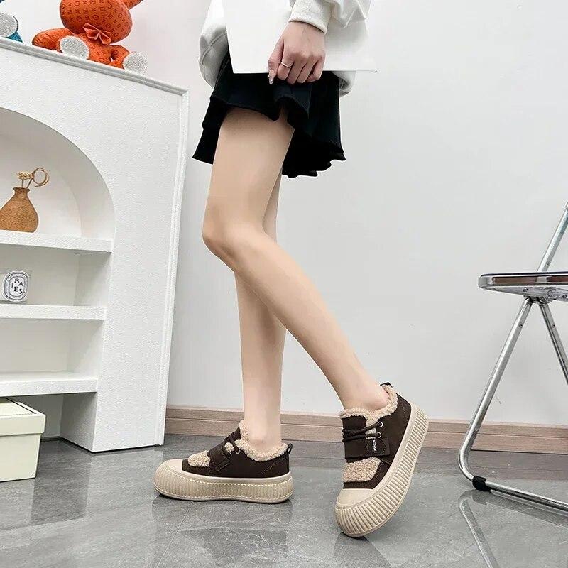 Zimní dámské palformové bavlněné boty Udržují teplo Plus Sametové Nízké tenisky pro ženy Venkovní Ležérní Vycházkové boty Kotníkové boty