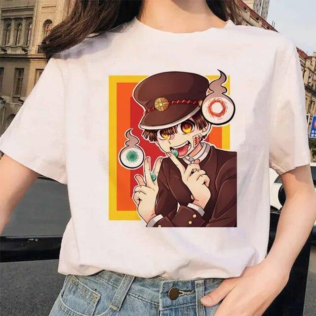 Toilet-Bound Hanako-kun Print T-Shirts Damen Harajuku Ullzang Mode T-Shirt 90er Grafik Lustiges Unisex T-Shirt Sommer Top Tee FeUnisex