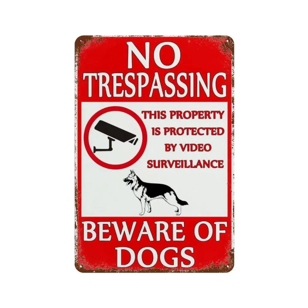 Warning Danger Metal Aluminum Signs Beware Of The Dog Cat Poster Vintage Wall Plaque Courtyard Garden Bar House Man Cave Decor