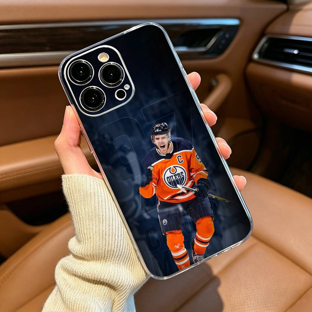 C-Connor McDavid 97 Phone Case For iPhone17,16,15,14,13,12,11 ,Pro Max,16/15/14 Plus Transparent Cover