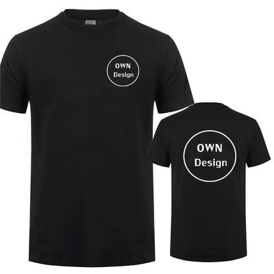 Individuelles Design T-Shirt Ihr eigenes Logo Herren Freizeit-T-Shirts Baumwolle Kurzarm Coole Oberteile Personalisiertes T-Shirt