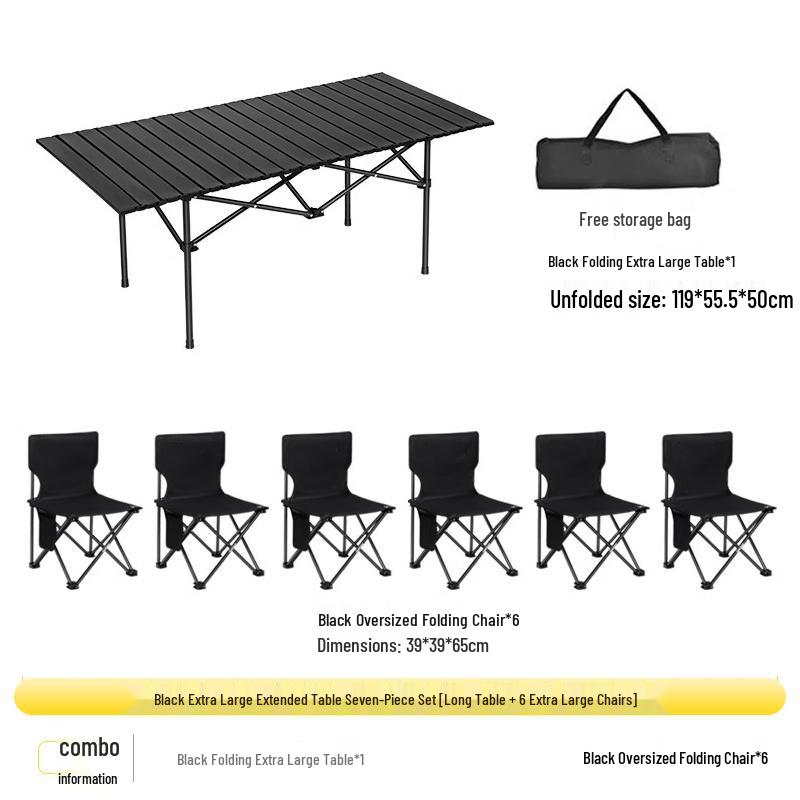 Ultra-light Portable Folding Outdoor Table & Chair Set for Camping and Picnics