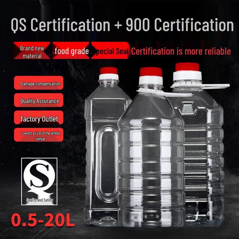Contenitore in Plastica Trasparente da 1L, 2.5L, 5L, 10L per Olio di Arachidi - Multiuso per Acqua, Olio o Vino