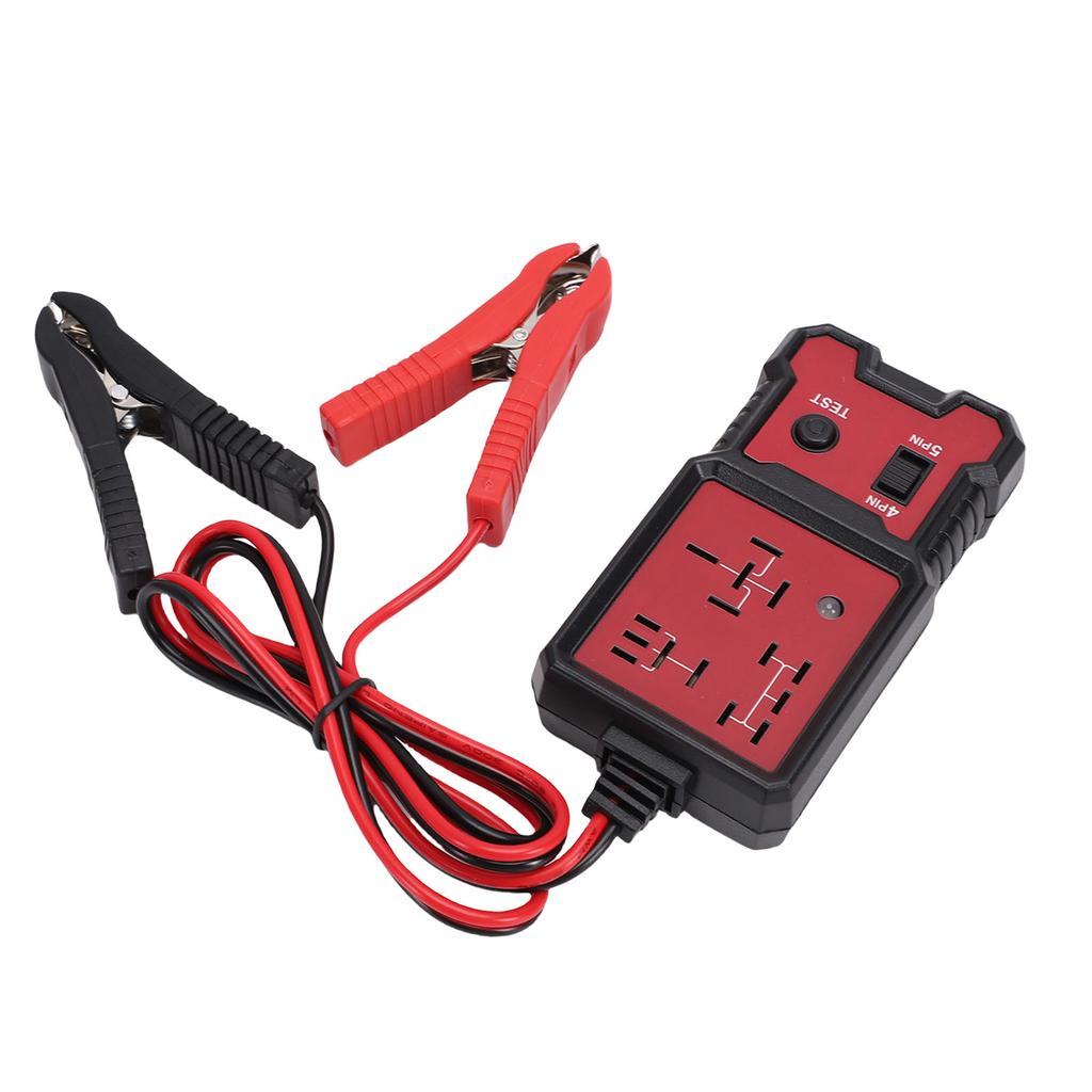 Automotive Relay Tester 4 Pin 5 Pin Universal Car Relay Tester Diagnostic Tool with Battery Clips for Repair
