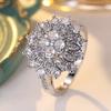 Shining White Diamond Sunflower Design Ring, a delicate and sophisticated piece of jewelry, perfect as a gift for your best friend or girlfriend