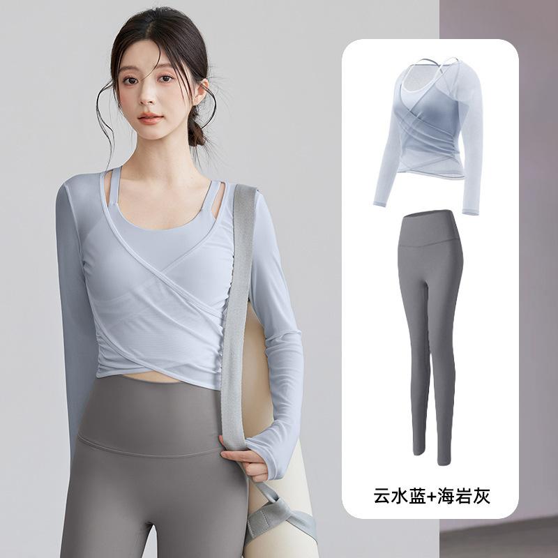 Premium Yoga Suit Women's Sports Top Skinny Long Sleeves Skinny Running Training Pilates Fitness Suit Spring
