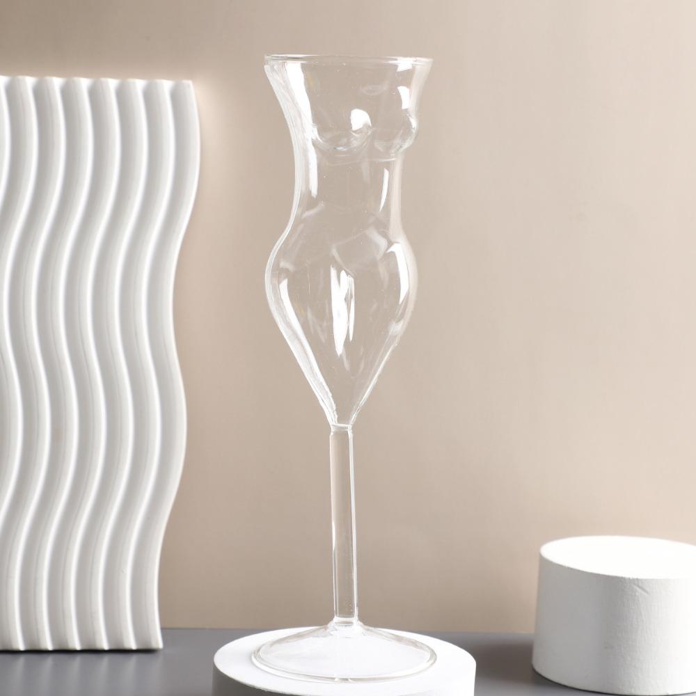 Bicchiere da Cocktail Corpo Femminile Visibile Bicchiere da Whisky Trasparente Tazza Alta Elegante Pub