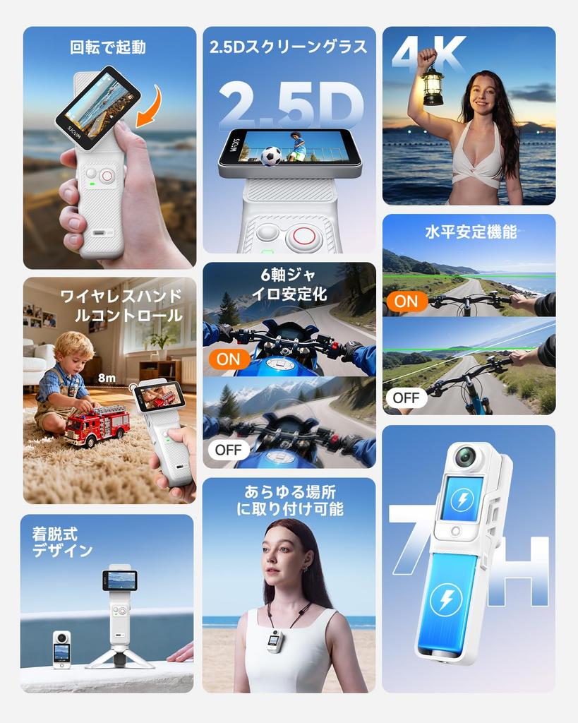 SJCAM C400 Blogging Camera 4K Action Camera 7 Hours Continuous Recording Image Stabilization Touchscreen 30m Waterproof Body Camera YouTube Live