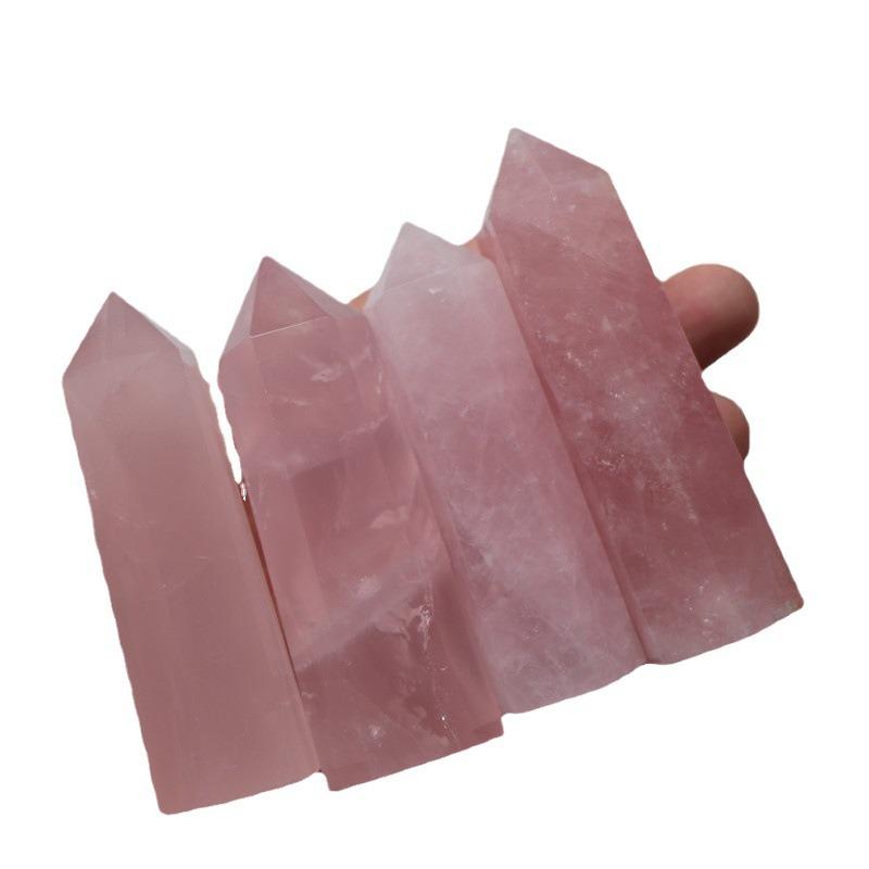 Polished Pink Hexagonal Crystal Single Point Column