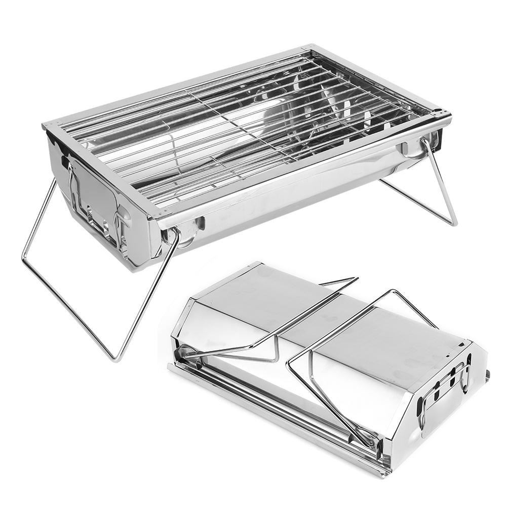 Barbecue Charcoal Grill Stainless Steel Folding Portable BBQ Tool Kits for Outdoor Camping Hiking Pi