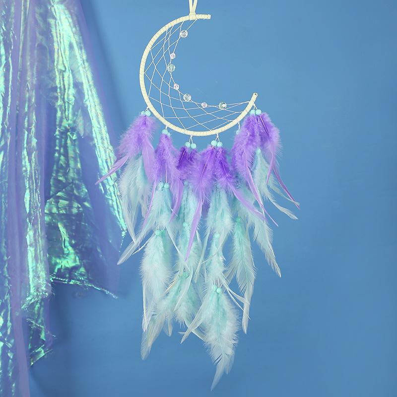 

Креативные украшения для дома Ловец снов Ручной работы Перьевой колокольчик для ветра Украшения для подвешивания на стену в спальню Подарок на день рождения, День святого Валентина