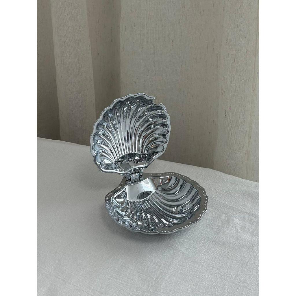 Shell Shape Stainless Steel Dish Plate Metal Cheese Plate Tableware Storage Jewelry Plate Table Decoration