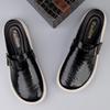 Fashion Casual Leather Men's Summer Muller Shoes Fashion Slippers Beach Shoes Outwear Sandals Stylish Trendy  Anti Slip Male Half Drag