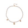 Boho Starfish Shell & Faux Pearl Necklace - Beach Vacation Style Clavicle Chain