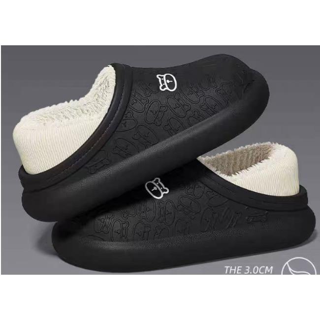 Little Bear Cotton Slippers New Popular Women's Indoor Plush Cute Thick Sole Waterproof and Anti Slip Plush Slippers