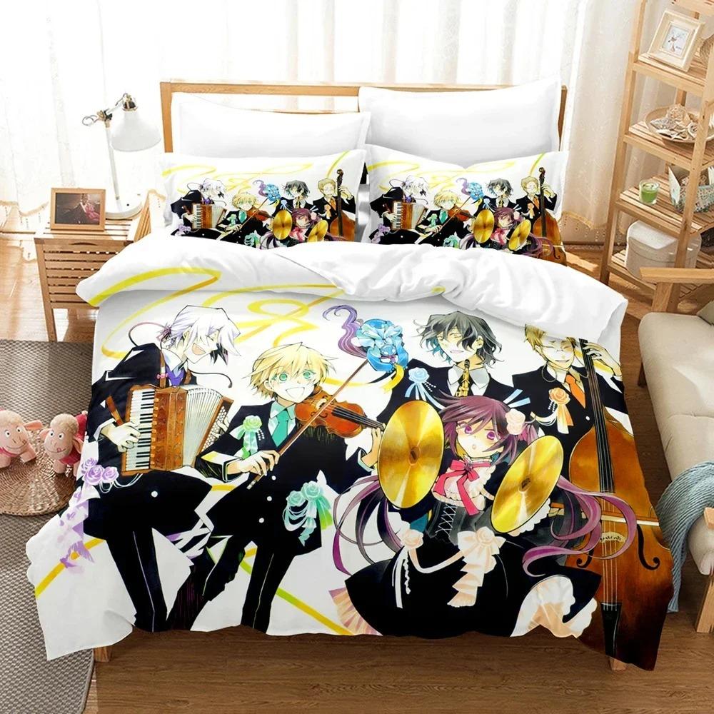 3D Tisk Anime Pandora Hearts Ložní Sada, Povlak na Peřinu Ložní Sada Přikrývka Povlak na Polštář, Velikost King Queen Twin Chlapci Dívky Dospělí