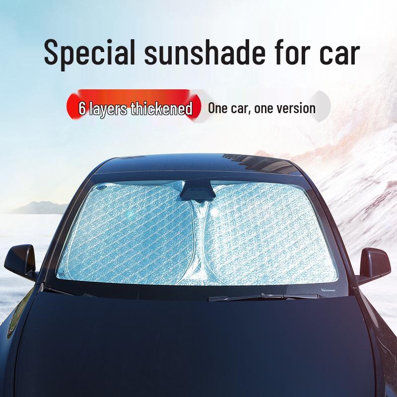 Tesla Model Y/3 Front Windshield Six-Layer Sunshade: Enhanced Heat Insulation & Sun Protection Accessories
