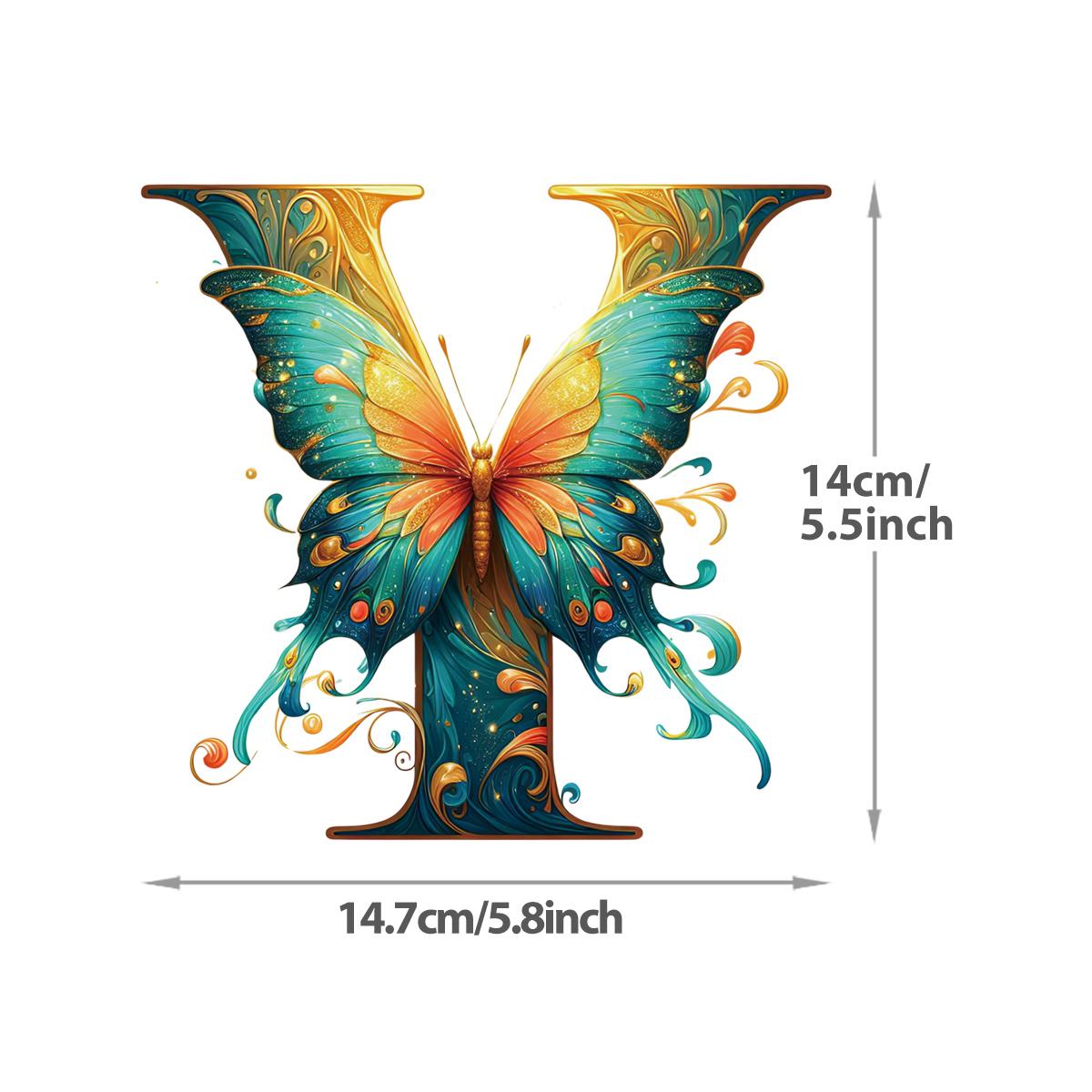 

DTF нашивки на одежду бабочка с буквами А-Я новый моющийся аксессуар для одежды с теплопередачей, нашивка «сделай сам» с индивидуальным логотипом