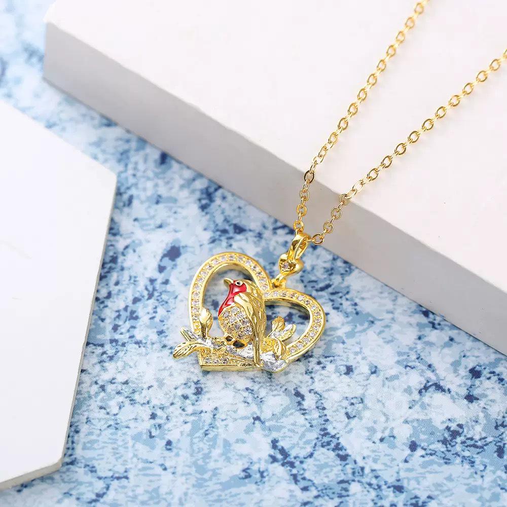 Collana Ciondolo Uccello a Forma di Cuore Elegante Huiyu per Donna