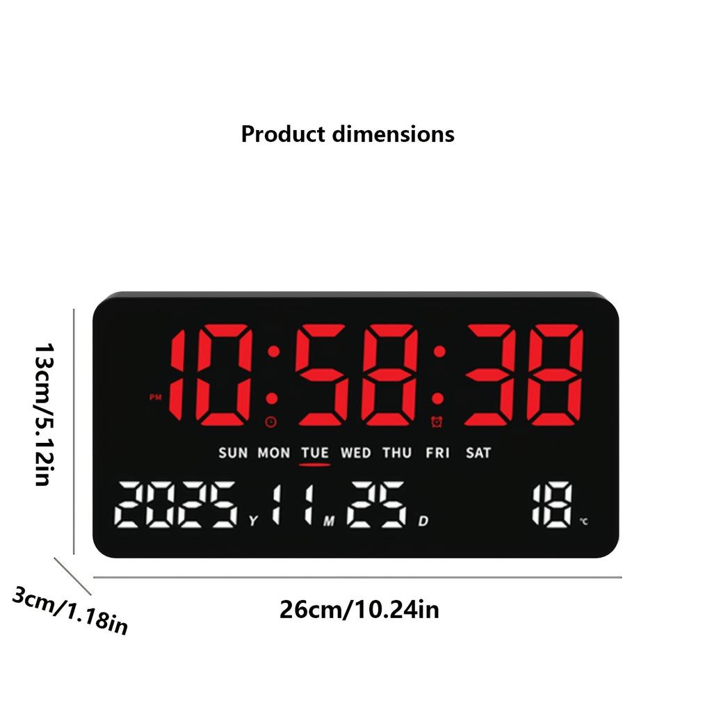 Simple Style 11-Inch High-Definition LED Large-Screen Clock