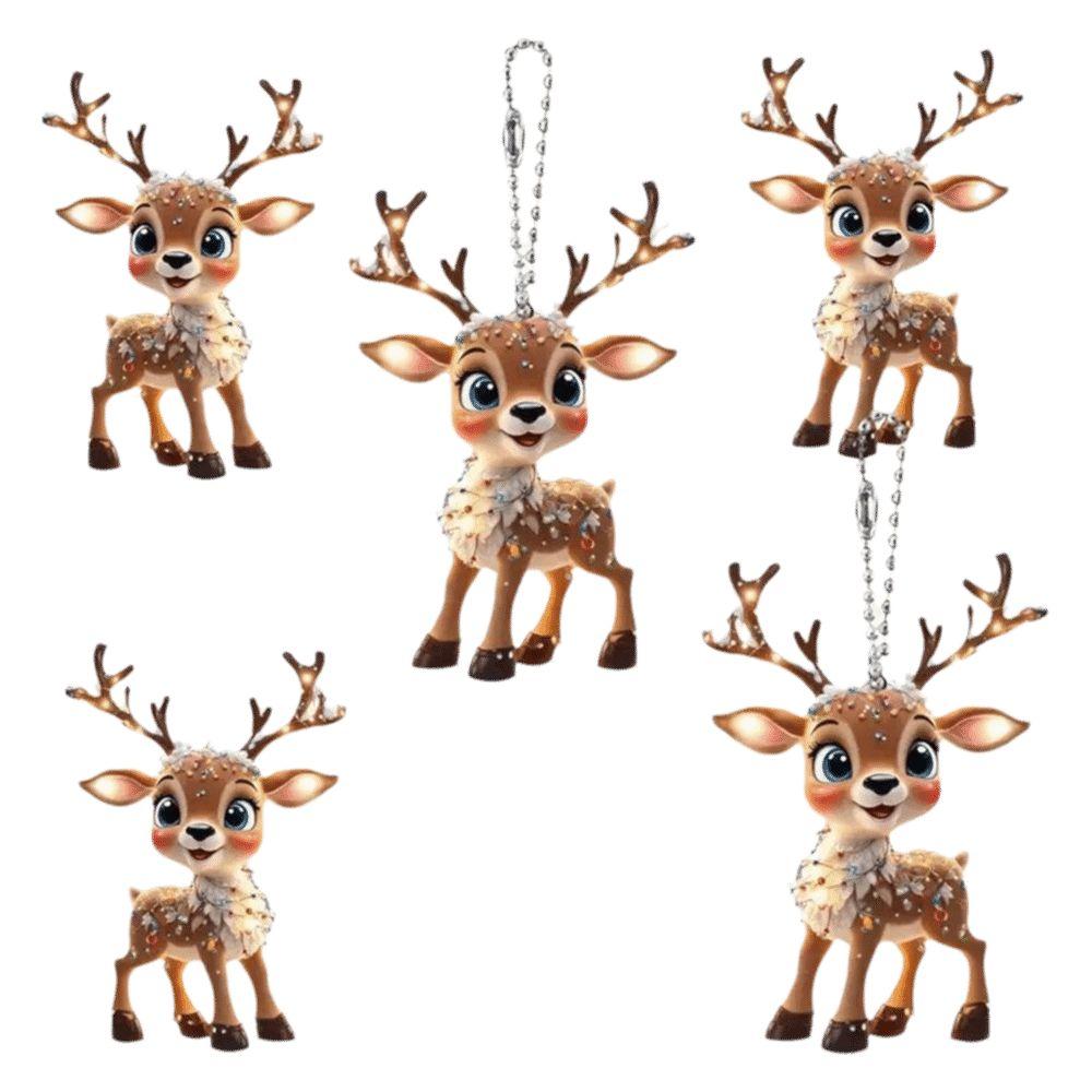 Deer Shape Xmas Tree Ornament Acrylic Reindeer Ornament Fashion Christmas Decoration  New Years