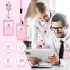 Pink Vertical Card Holder Telescopic Lanyard Set Office Certificate Card Holder Keychain Cute Photo Card Name Brand Protective Cover