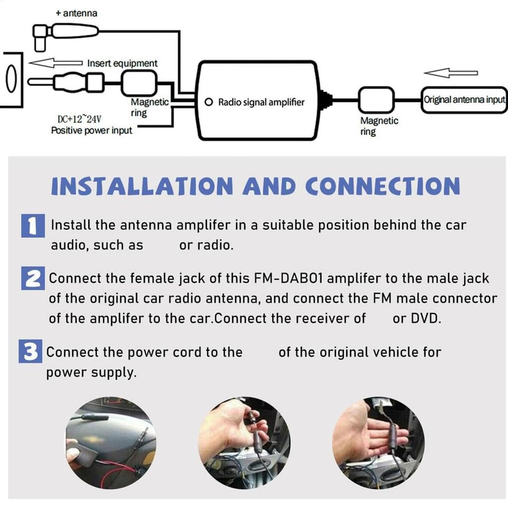 Car Antenna Booster, FM Antenna Booster - Car Radio Antenna Booster Car FM