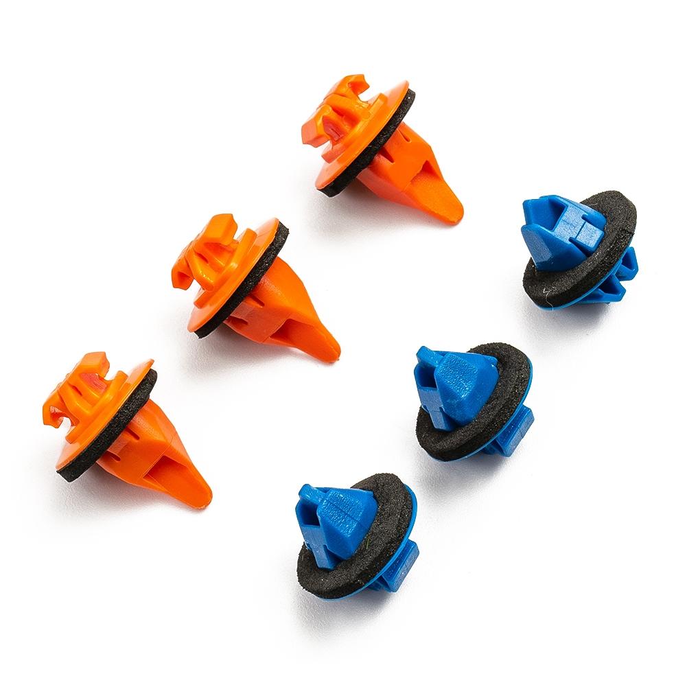 38pcs Retainer Clips Car Fender Flare Blue+Orange 75495-35010 75397-35010