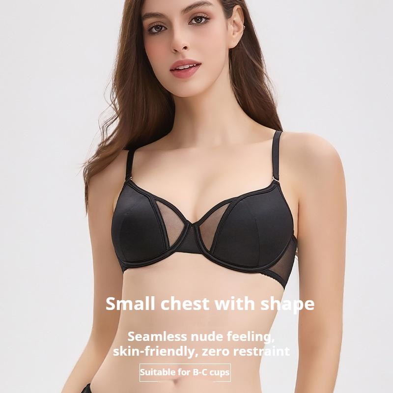 Francouzské Sexy Prádlo Malá Prsa Nevyplněný Košíček Push-up Podpůrná Podprsenka Letní Ultra-tenká Podprsenka