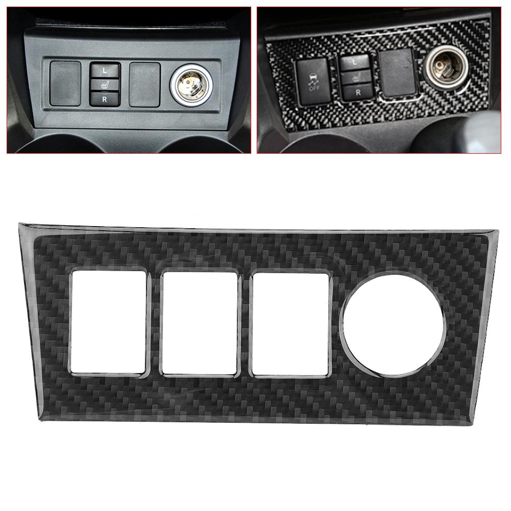 Carbon Fiber Sticker Center Console Cigarette Lighter Panel Trim Cover Interior Car Accessories Fit