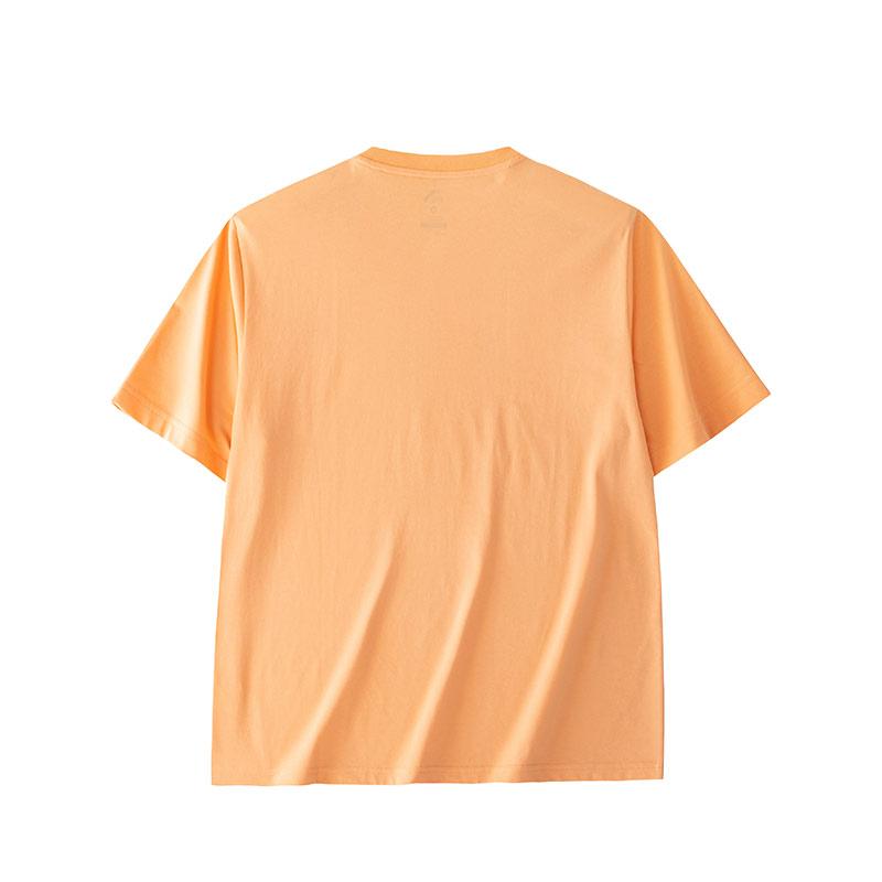 Anta Knitted Pullover Comfortable Casual Round Neck Short Sleeve T-Shirt Men Tops Peach-Orange 952428112-3