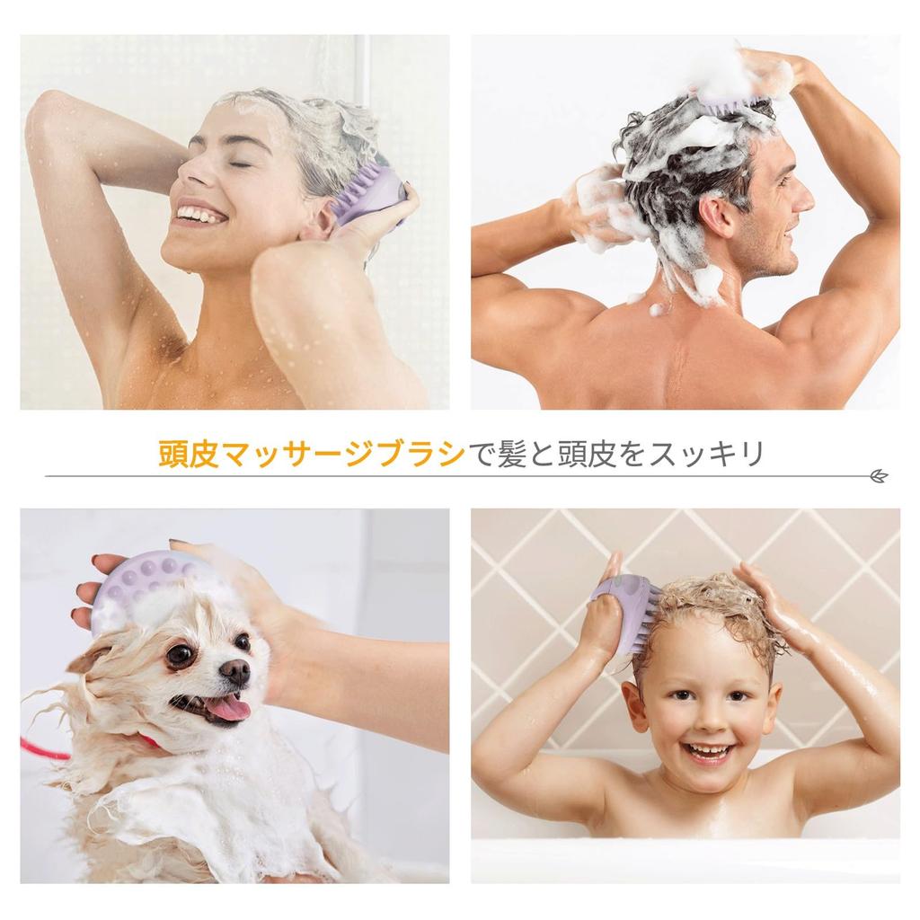 Sndyi Kopfhaut aus Stroh und ergonomischem Design für Kopfhautshampoo Kopfhaut Kopfhaut Kopfmassage Sanft zu den Haaren Bürste für Lila Bürste, Silikon,