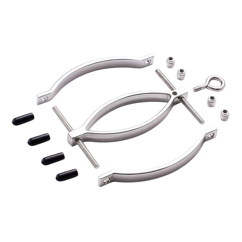Silver Metal Labia Clamps with Iron Chain for Clitoral Stimulation
