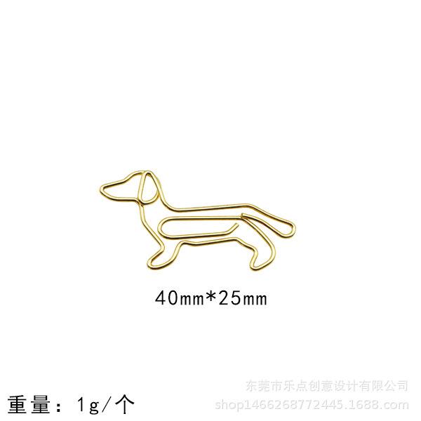 Golden Animal Cat Dog Rabbit Paper Clips Metal Boxed Paperclip Student Office Supplies Gift Accessories For School Desk Supplies