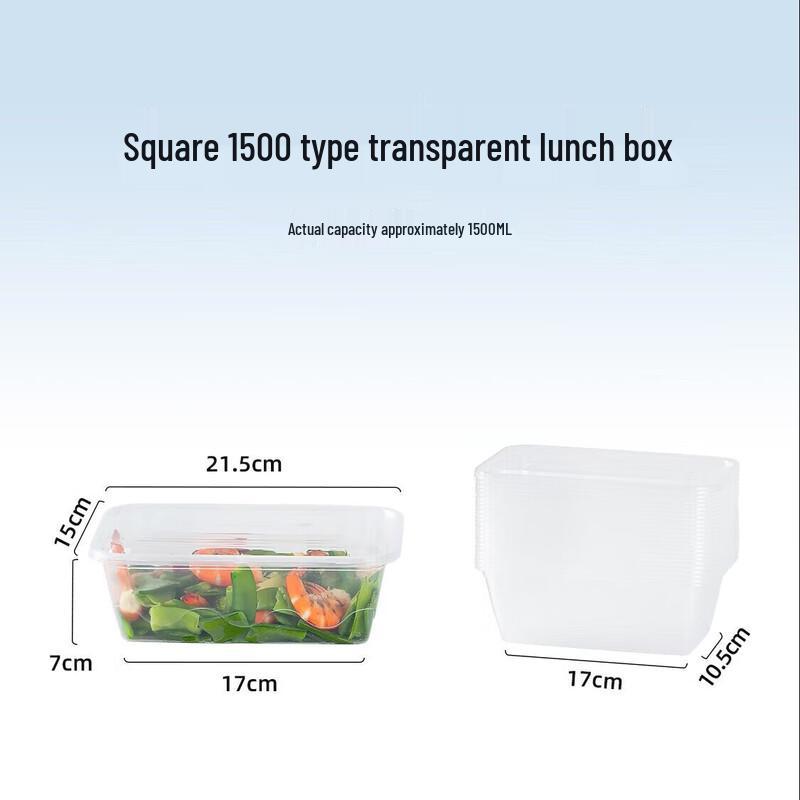 Temeiju Disposable Rectangular Food Containers with Lids