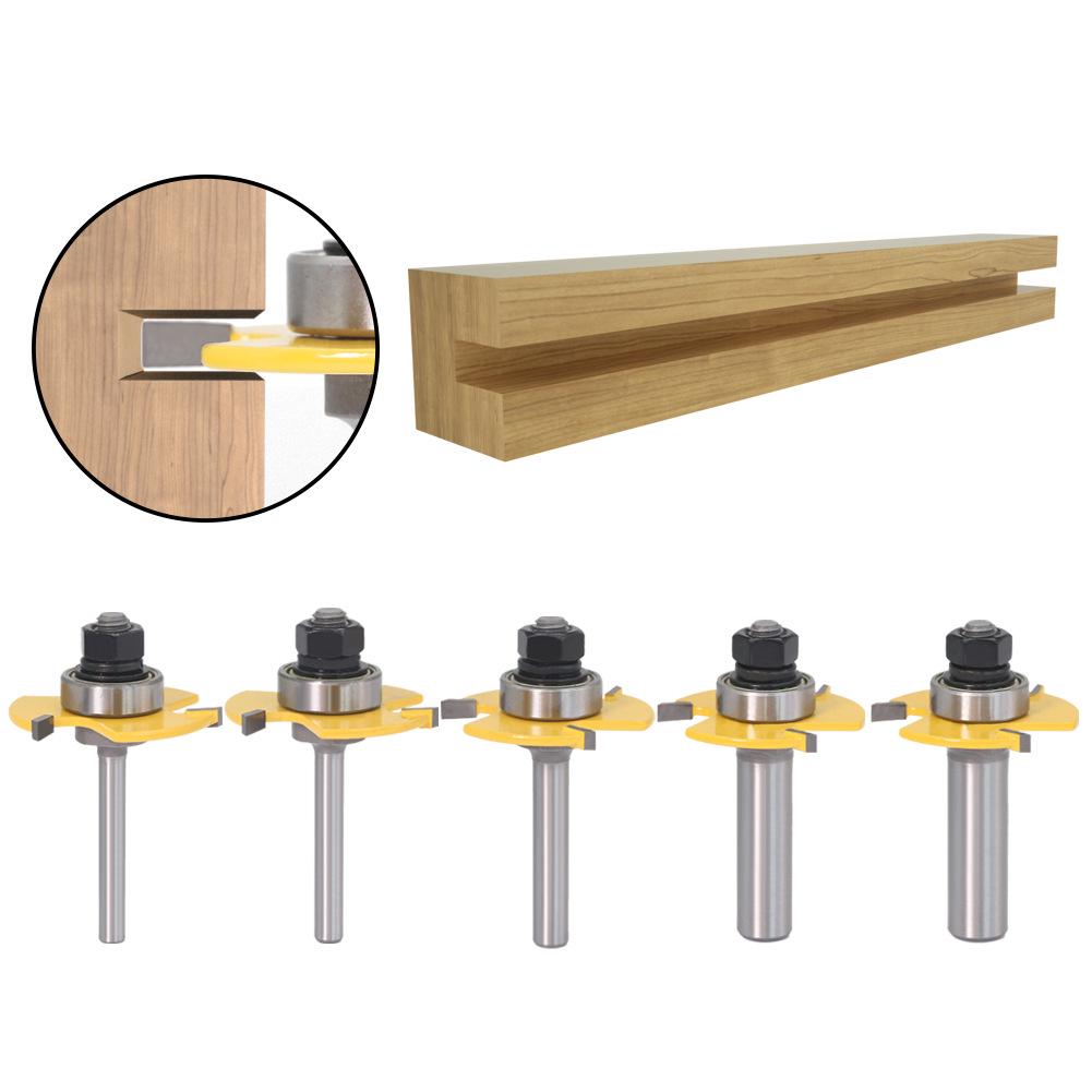 3-Tooth T-Slotting & Rabbeting Router Bit, 4mm Woodworking Cutter