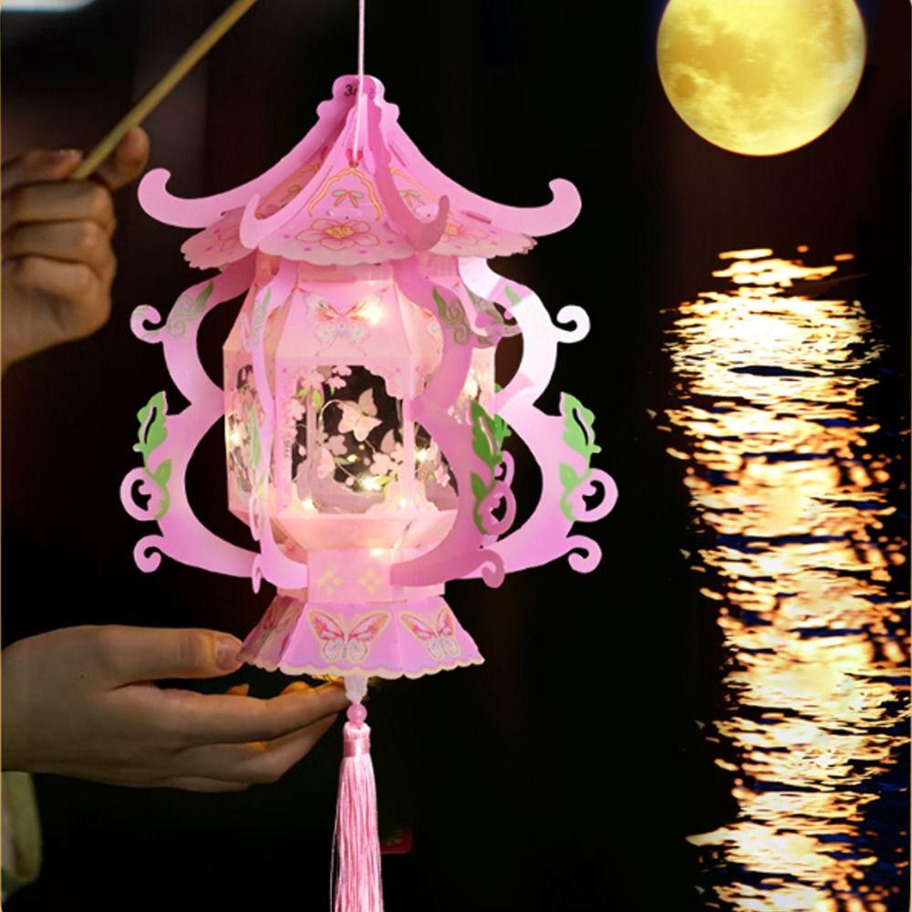 PVC Chinese Portable Lantern Blessing LED Lantern Toys Handheld Lantern  Kindergarten