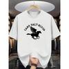 European Size Men'S "Camp Half-Blood" Graphic T-Shirt - Black Short Sleeve Tee with Flying Horse Print, Casual Summer Style for Young Adults
